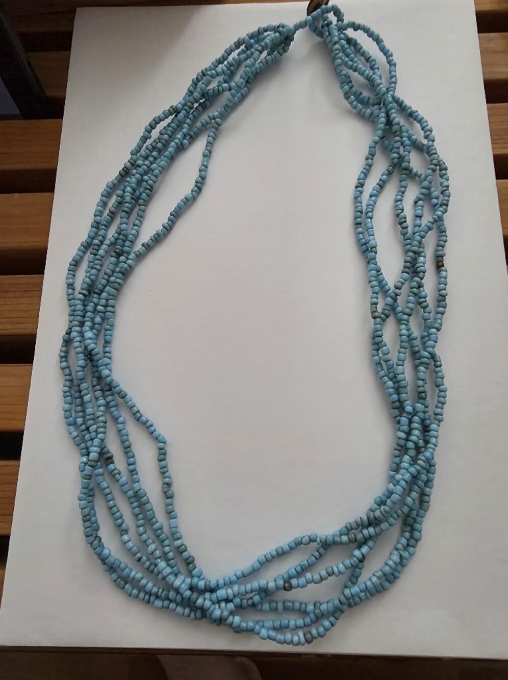 Turquoise Beaded Coloured, Multi-strand Cluster Necklace,